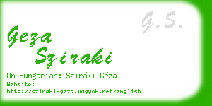 geza sziraki business card