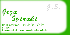 geza sziraki business card